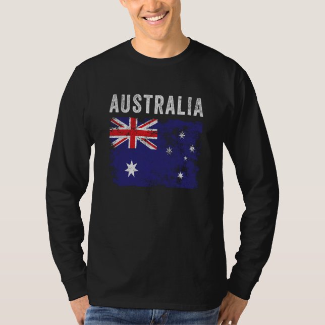 Camiseta Australia Flag Distressed Men Women Kids Australia (Frente)