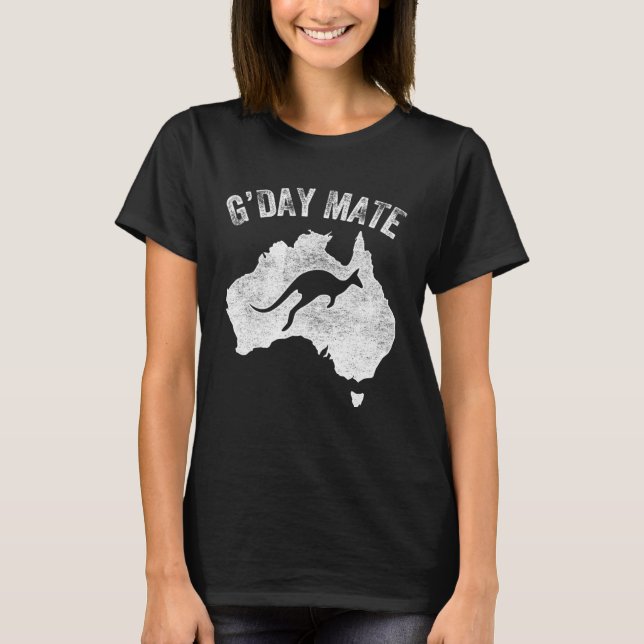 Camiseta Australia G Day Mate   Kangaroo Australian Symbol (Frente)