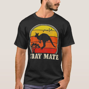 Camiseta Austrália G-day Mate Kangaroo Vintage Sunset Austr