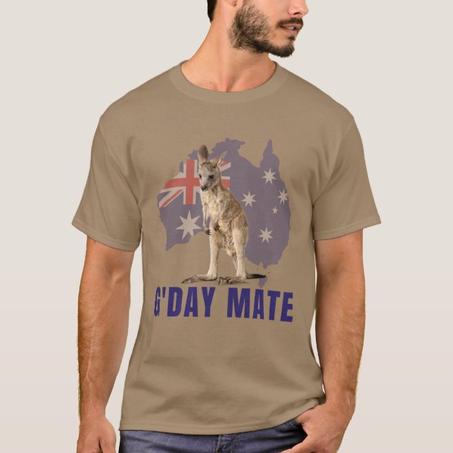 Camiseta Austrália Gday Day Mate Funny Kangaroo australiano (Frente)