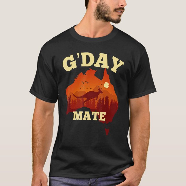 Camiseta Australia G'Day Mate   Australian Flag Aussie Map (Frente)
