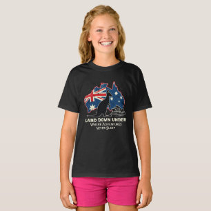 Camiseta Austrália, Kangaroo Aussies, desce abaixo