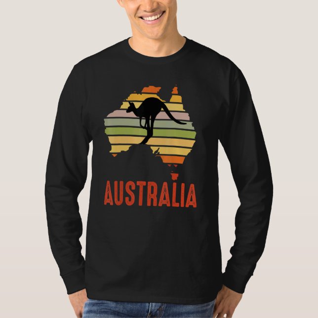 Camiseta Austrália Kangaroo Retro Aussie Australian Souveni (Frente)
