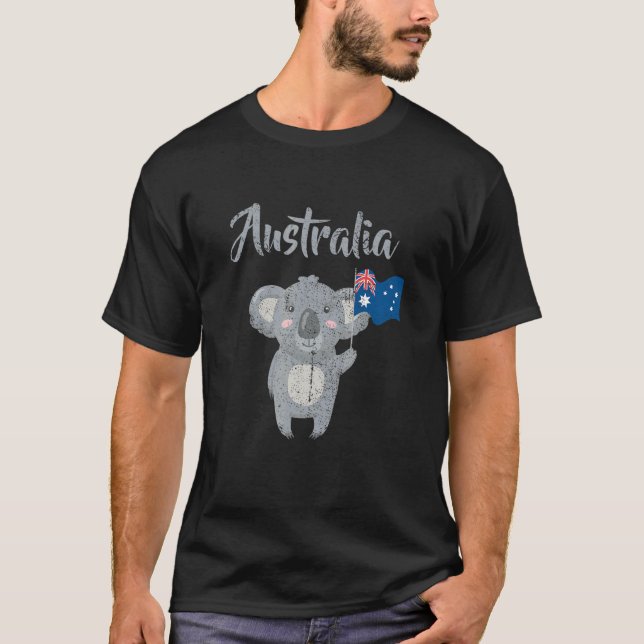 Camiseta Austrália Koala Flag Straya Outback Sydney Melbour (Frente)