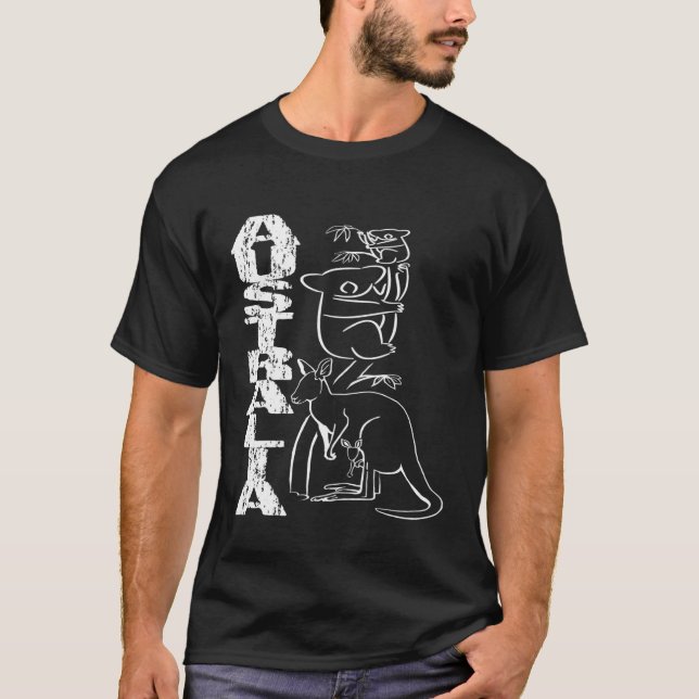 Camiseta Austrália Koala Kangaroo Willife Souvenir (Frente)