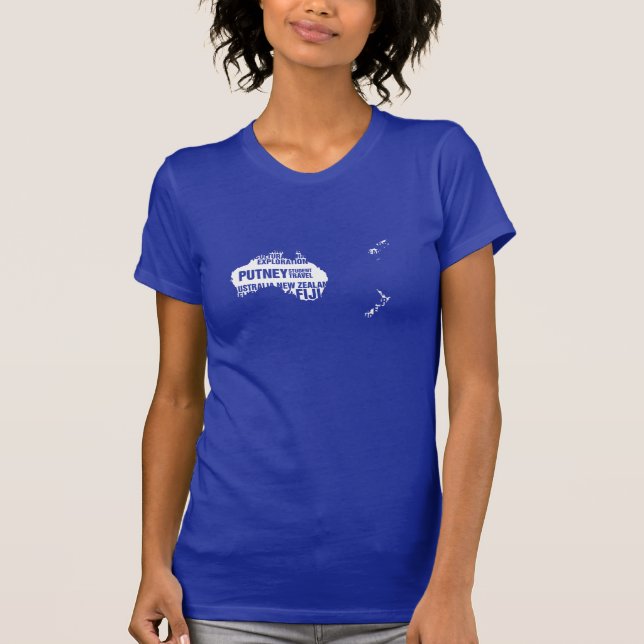 Camiseta Austrália, Nova Zelândia & Fiji em cores múltiplas (Frente)