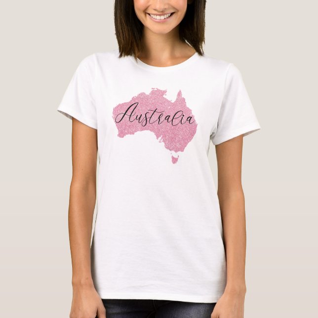 Camiseta Austrália País Cor Brilhante  (Frente)