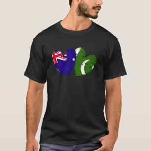 Camiseta Austrália Paquistão Bandeiras do Coração Australia