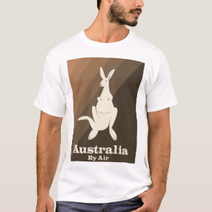 Camiseta Austrália Por Air Kangaroo poster de viagens.