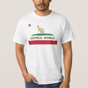 Camiseta Austrália República da Califórnia Flag Kangaroo