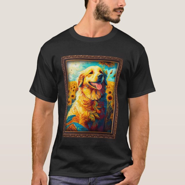 Camiseta Austrália - Retriever Painting Sunflower Flower Mã (Frente)