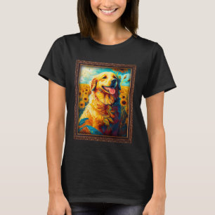 Camiseta Austrália - Retriever Painting Sunflower Flower Mã