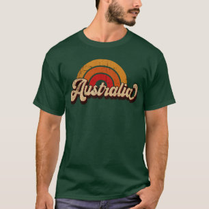 Camiseta Austrália Retro Vintage Rainbow Souvenir Distresse