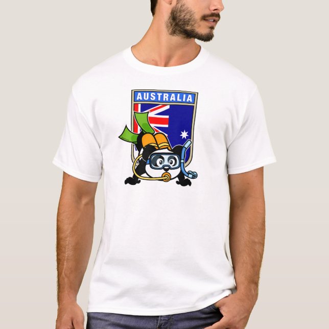 Camiseta Austrália Scuba Diving Panda (Frente)