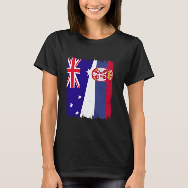 Camiseta Austrália Sérvia Half Flag Srbija Australian Serbi (Frente)