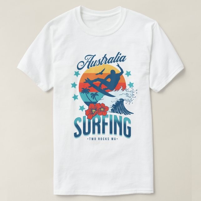 Camiseta Austrália Surfing Two Rocks T-Shirt (Frente do Design)