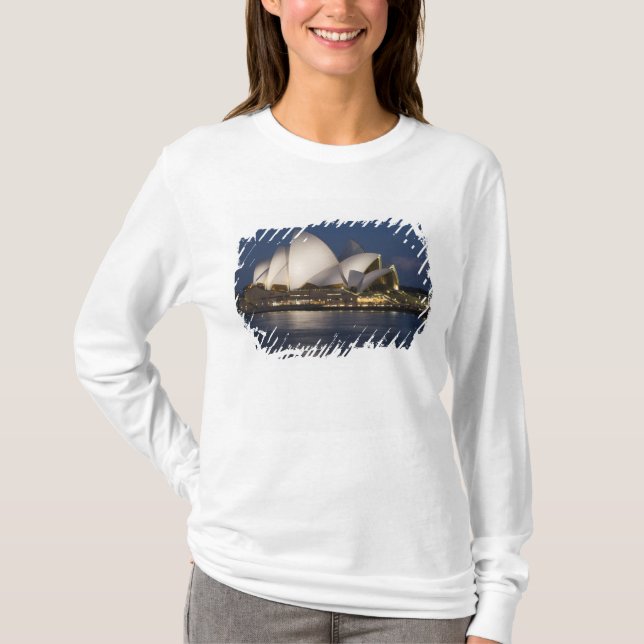 Camiseta Austrália, Sydney. Casa da Ópera à noite em (Frente)