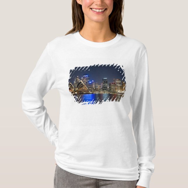 Camiseta Austrália, Sydney. Horizonte com Casa da Ópera à v (Frente)