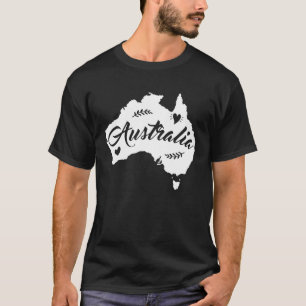 Camiseta Austrália - Viagem do mapa e Estado do animal - Re
