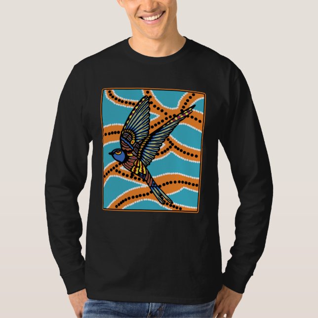 Camiseta Australian Aborginial Artwork  Bird of Paradise (Frente)