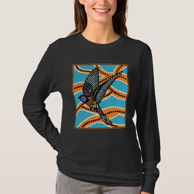 Camiseta Australian Aborginial Artwork  Bird of Paradise (Frente)