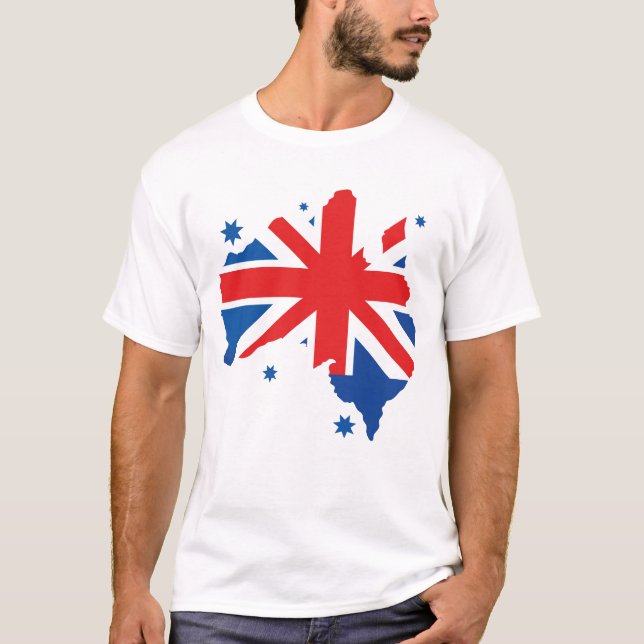 Camiseta Australian. Australian flag & Australian map. (Frente)