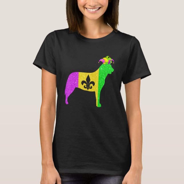 Camiseta Australian Cattle Dog Lover Mardi Gras Carnival Pa (Frente)