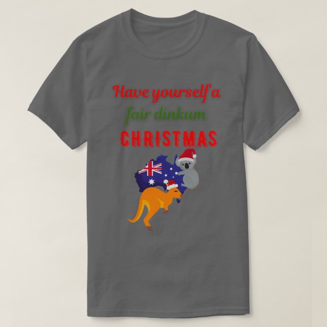Camiseta Australian Christmas Fair dinkum Aussie Christmas  (Frente do Design)