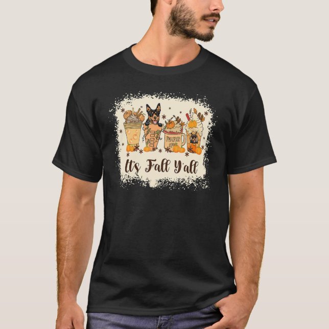 Camiseta Australian Dog on Pumpkin Spice Latte Fall Autumn  (Frente)
