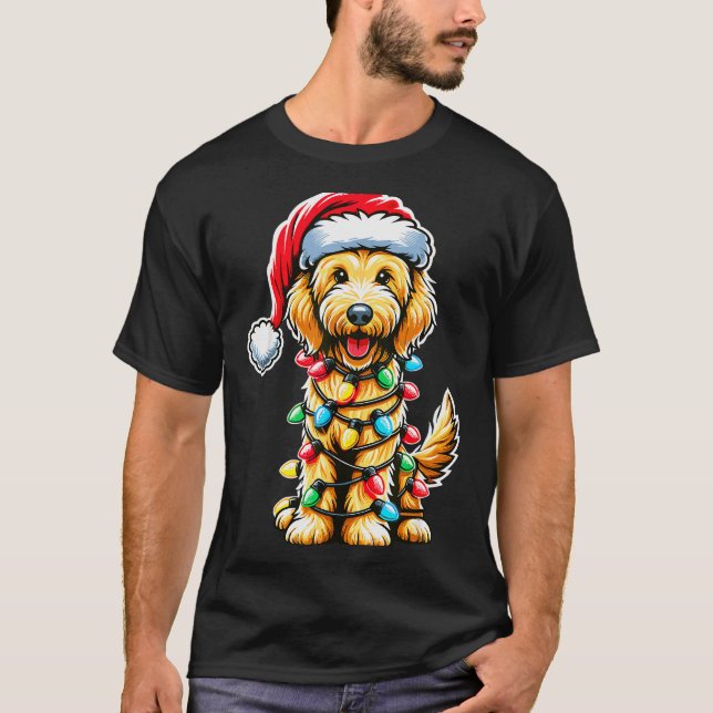 Camiseta Australian Labradoodle Christmas Tree Xmas Santa L (Frente)