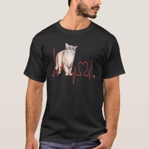 Camiseta Australian Mist Batimento Cardíaco Gato Mãe Pai Di
