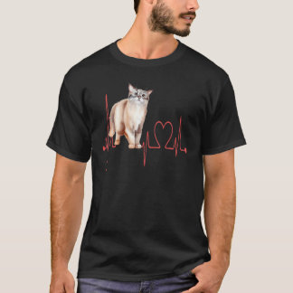 Camiseta Australian Mist Batimento Cardíaco Gato Mãe Pai Di