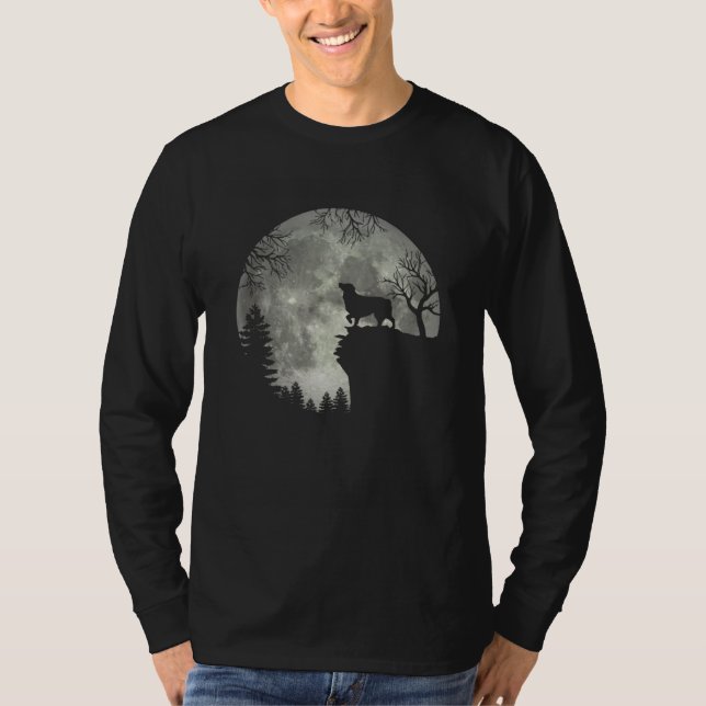 Camiseta Australian Shepherd And Moon Halloween (Frente)
