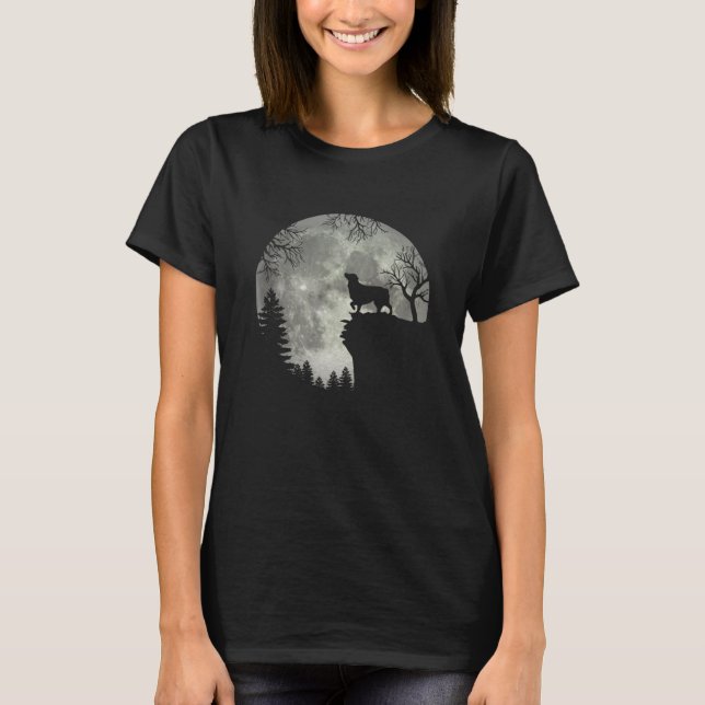 Camiseta Australian Shepherd And Moon Halloween (Frente)