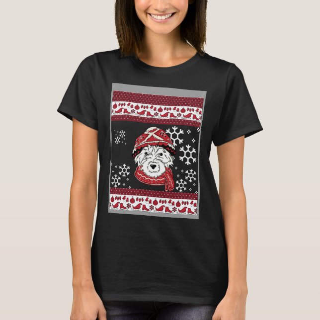 Camiseta Australian Shepherd Christmas  with Santa Hat (Frente)