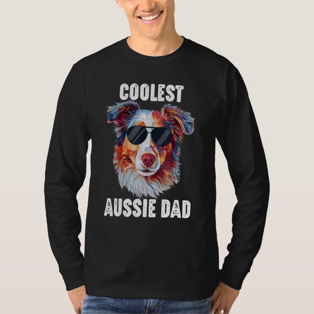 Camiseta Australian Shepherd Dad Coolest Aussie Dad for Dog (Frente)