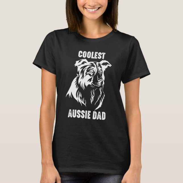 Camiseta Australian Shepherd Dad Coolest Aussie Dad for Dog (Frente)
