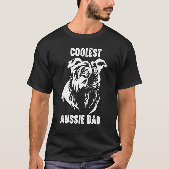 Camiseta Australian Shepherd Dad Coolest Aussie Dad for Dog (Frente)