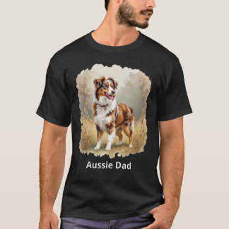 Camiseta Australian Shepherd Dog Red Merle Aussie Dad