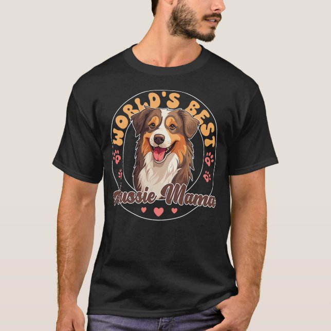 Camiseta Australian Shepherd Red Tri Dog World's Best Aussi (Frente)