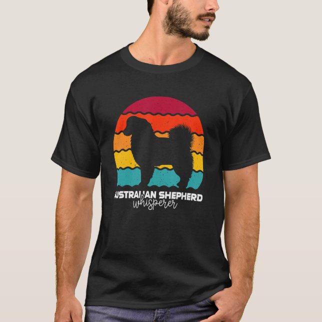 Camiseta Australian Shepherd Whisperer Retro Vintage (Frente)