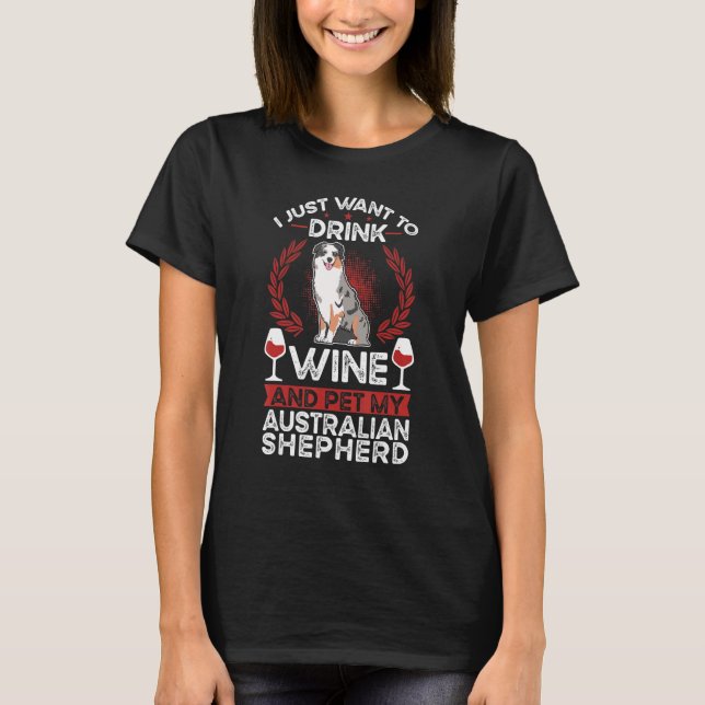 Camiseta Australian Shepherd Wine Aussie 1 (Frente)