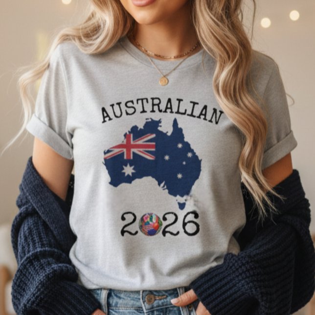 Camiseta Australian Socceroos 2026 Vintage Flag Map (Australian Socceroos 2026 Vintage Flag Map T-Shirt)