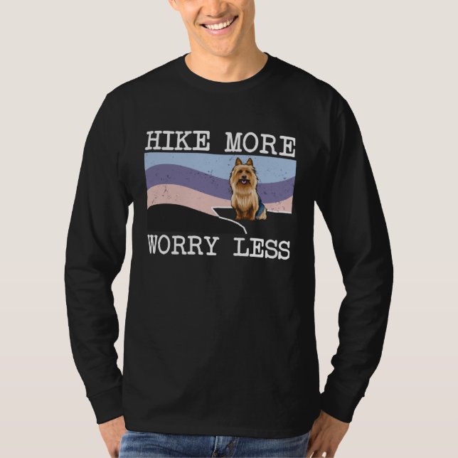 Camiseta Australian Terrier Hike More Worry Less Graphic Hi (Frente)