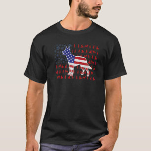 Camiseta Australiana Kelpie American Flag 4 De Julho Para M