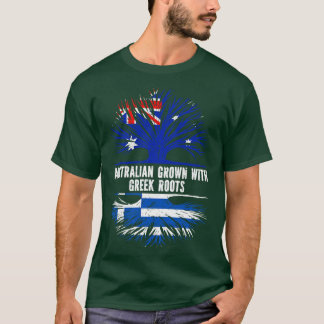 Camiseta Australiano cresceu com raiz grega na bandeira da