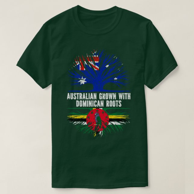 Camiseta Australiano cresceu com raízes dominicanas na Aust (Frente do Design)