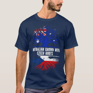 Camiseta Australiano crescido com bandeira checa Raízes Aus