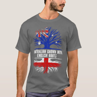 Camiseta Australiano crescido com bandeira inglesa Roots Au