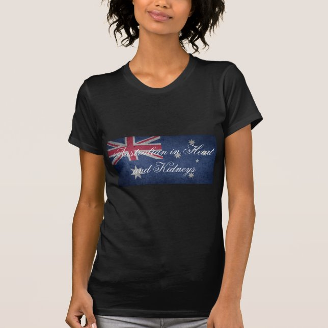 Camiseta Australiano em Coração e Rins, Austrália, Bandeira (Frente)